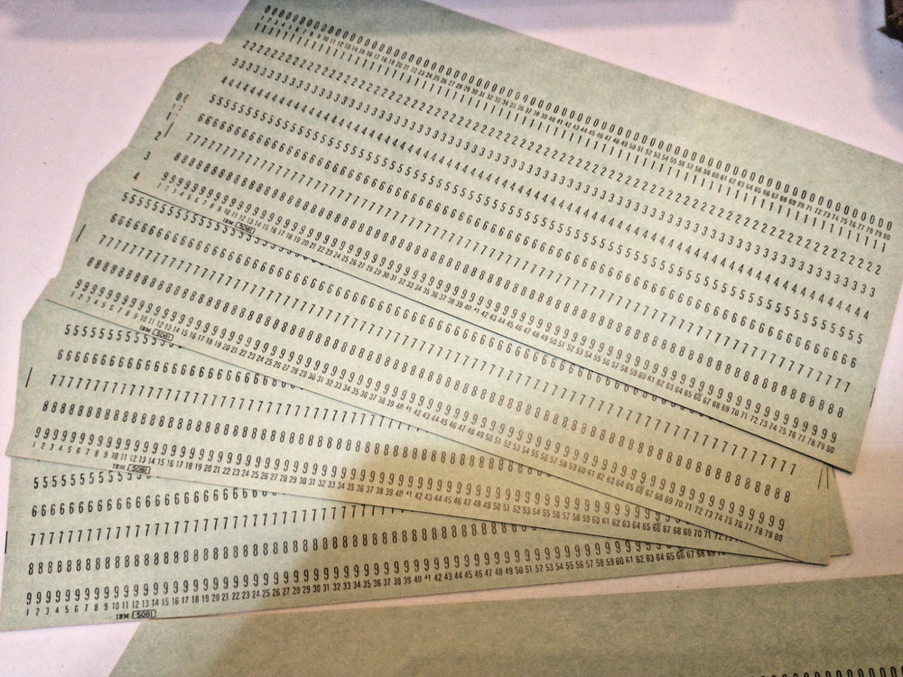 25 IBM 5081 Punch Cards Solid Green Blank Vintage Computer MainFrame Data Cards