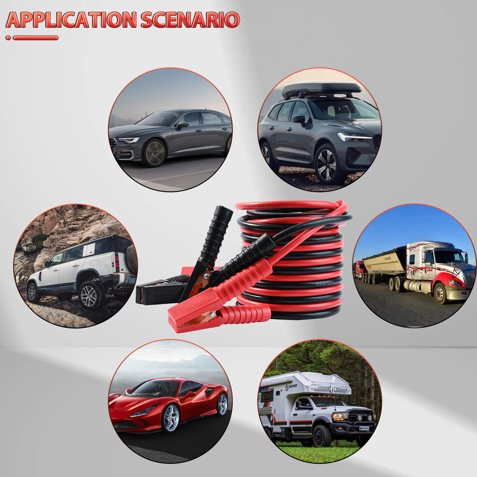 4 Gauge 1000AMP Heavy Duty Power Jumper Booster Cables Commercial Grade Battery