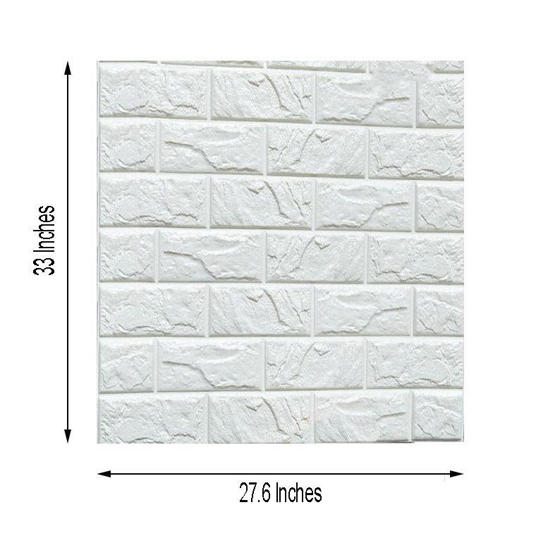 10 pcs 33" x 27" White 3D Peel and Stick Wall Panels DIY Backdrop Decorations