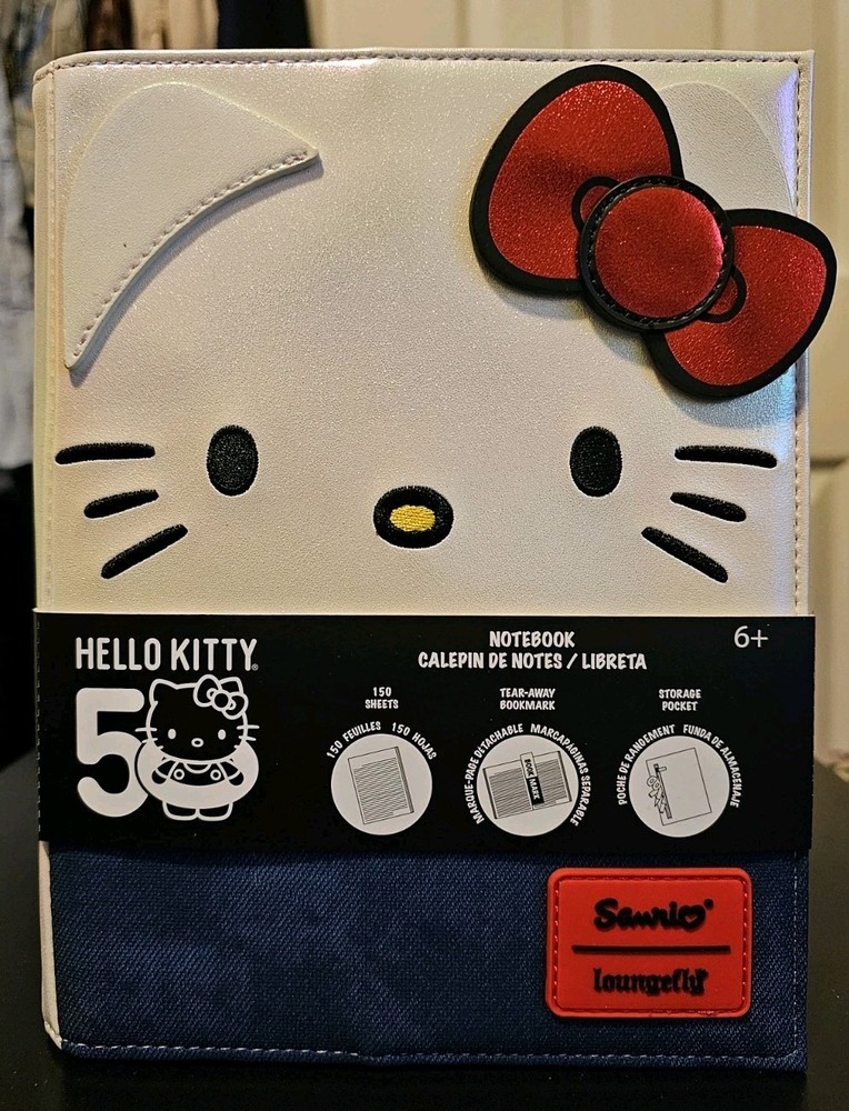 Loungefly Hello Kitty Pearlescent 50th Anniversary Refillable Notebook - New