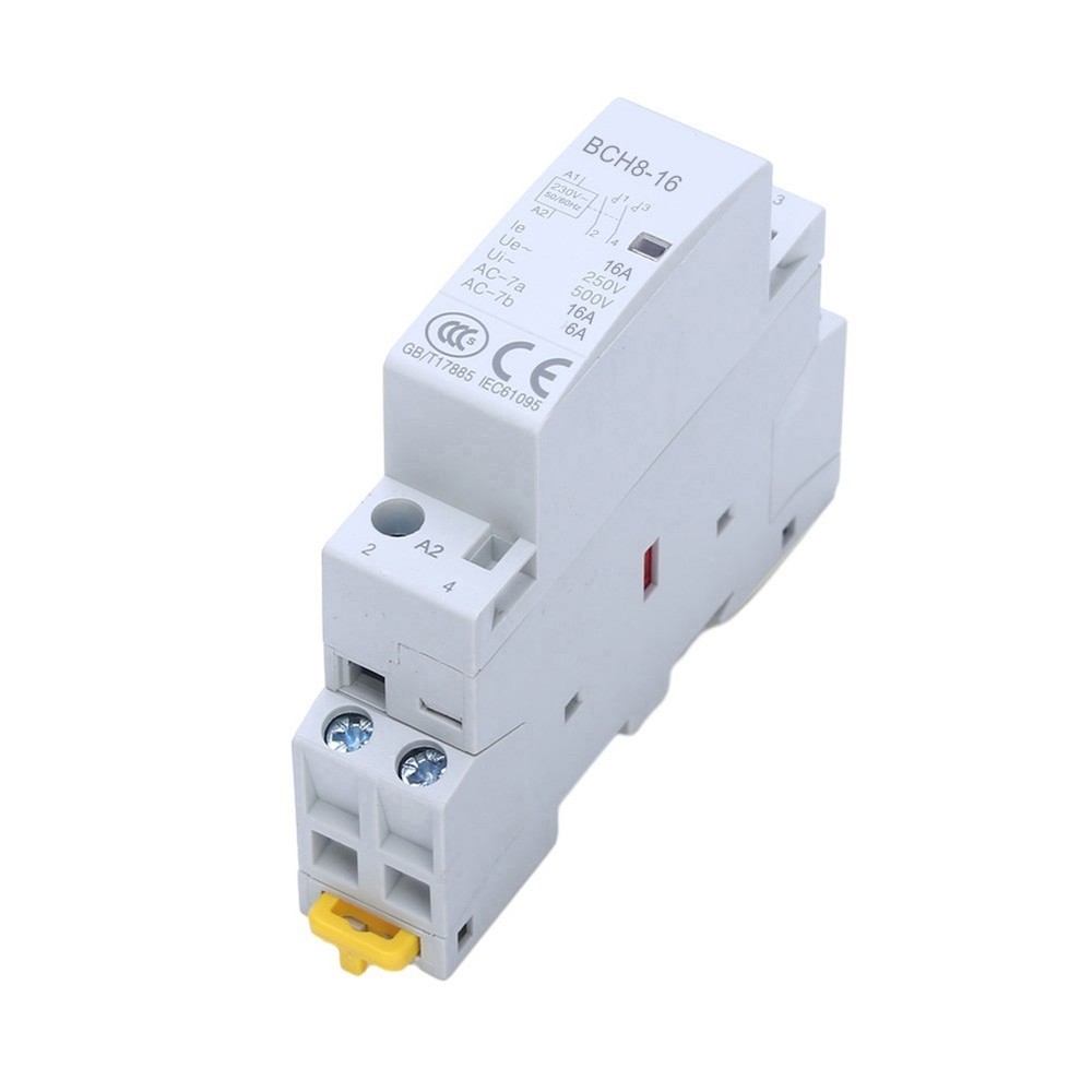 Household Contactor AC230V 2P 16A 2NO Rail Mounting Modular Contactor Automatic