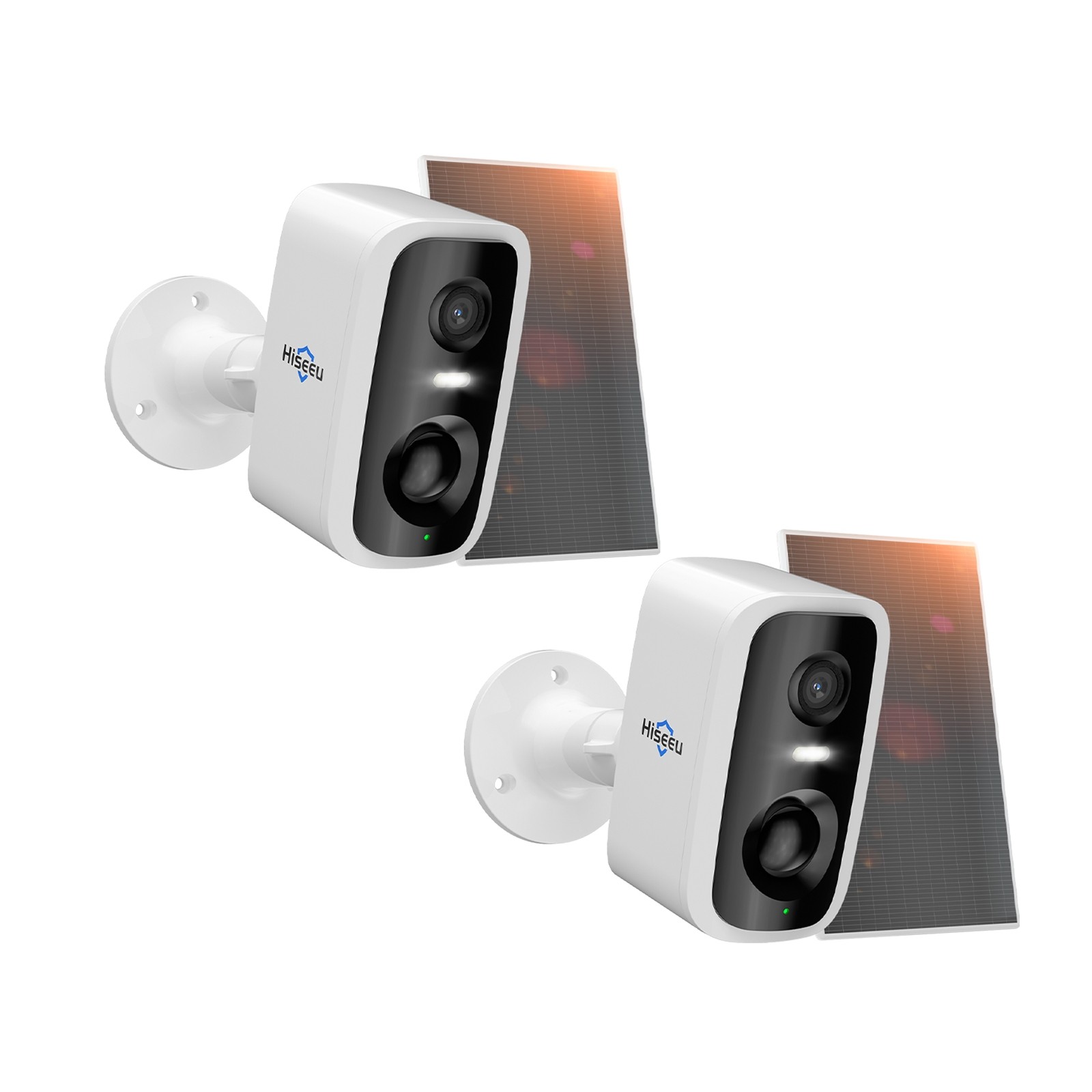 2PCS Hiseeu 4MP Outdoor Solar Battery 2.4G/5G Wifi Audio PIR IP Security Camera