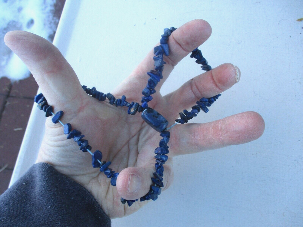 Vintage Blue Bakelite Beaded Expandable Bracelet