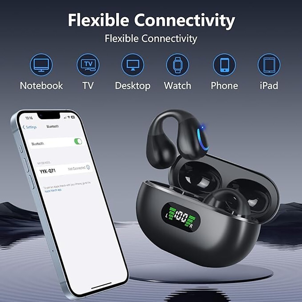Wireless Bluetooth Earbuds with LED Display Charging Case for iPhone & Android