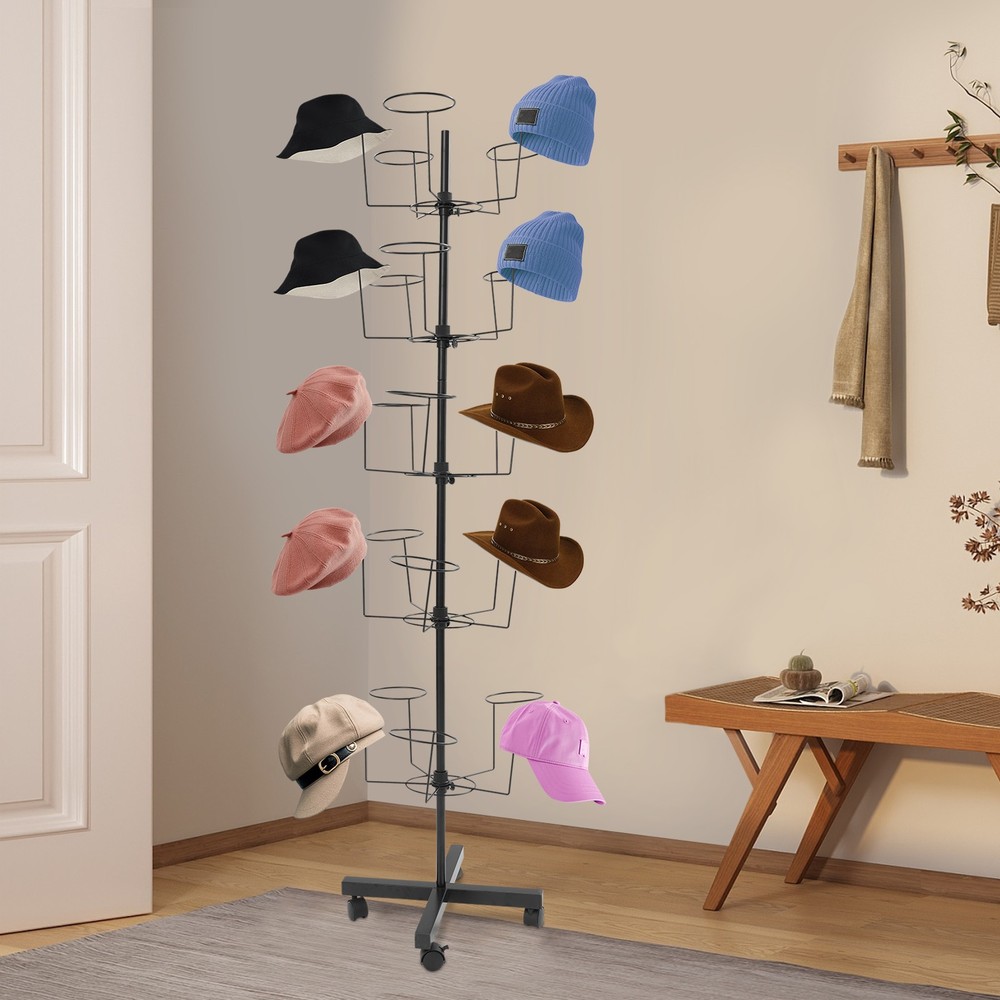 Freestanding Hat Display Stand with 25 Hooks – Durable Iron Storage Solution