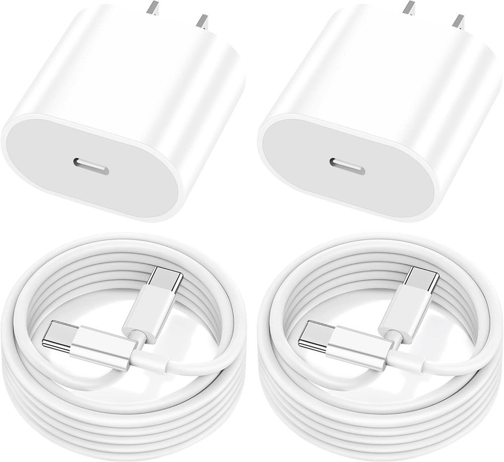 2Pack USB C Fast Charger for iPad A16/10th Generation, 6.6FT+6.6FT, White