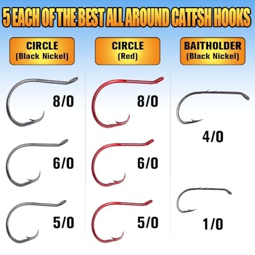 Catfish Hook Set Offset Octopus Circle & Catfish Hook Set -100 Pack Assorted