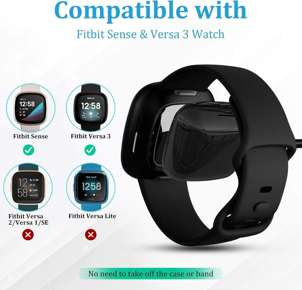 Compatible USB Charging Cables for Fitbit Sense & Versa 4