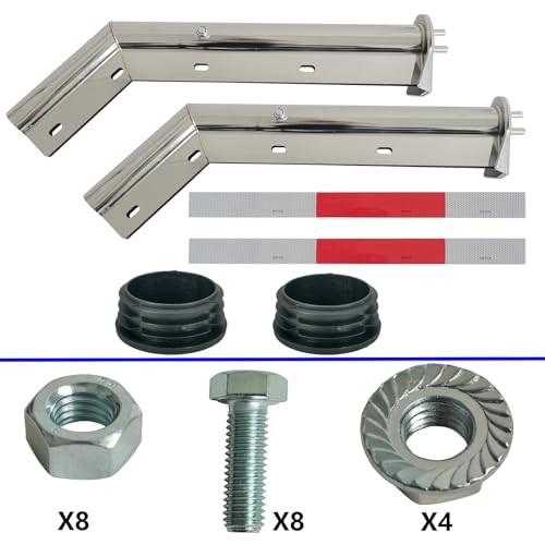 Angled Spring Loaded Mud Flap Hanger Bracket Set 1-1/8" Bolt Spacing Chrome