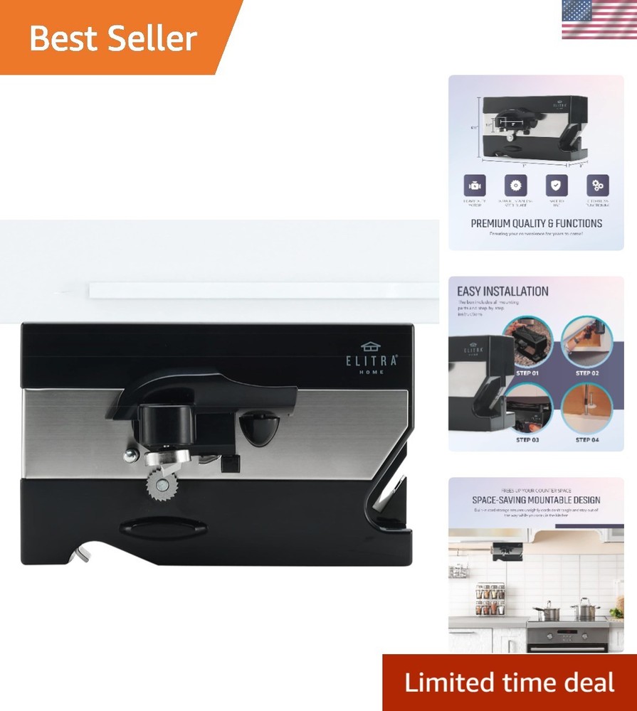 Automatic Under-Counter Can Opener with Blade Sharpener – Space-Saving Design