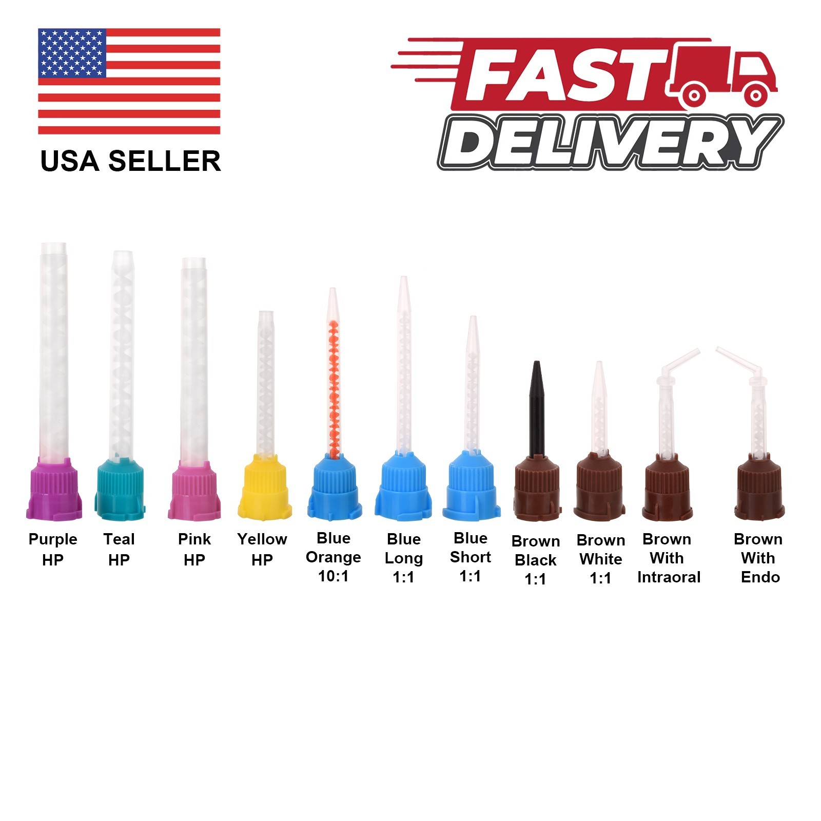 Dental Mixing Tips for Impression Material, C&B, Cements 50/Pack