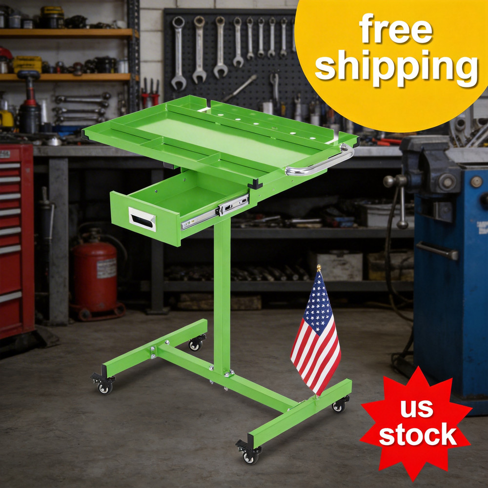 Height Adjustable (35" to 44.8") & Lockable Wheels, 300LBS Workbench Mobile