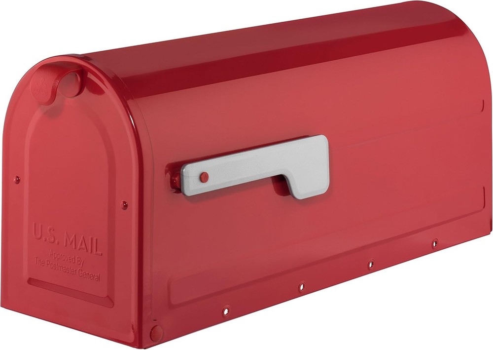 Medium Post Mount Mailbox in Bold Red - Secure Magnetic Closure & USPS Approved