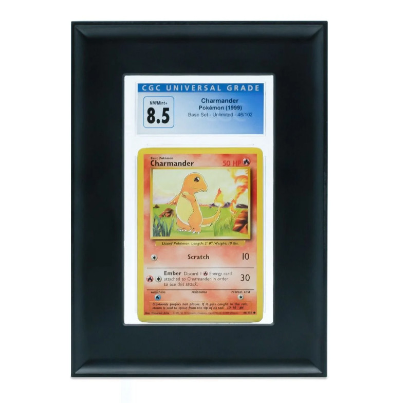 BCW (New) Black Interlocking Graded Card Frame - 4 Pack Wall Mount Display