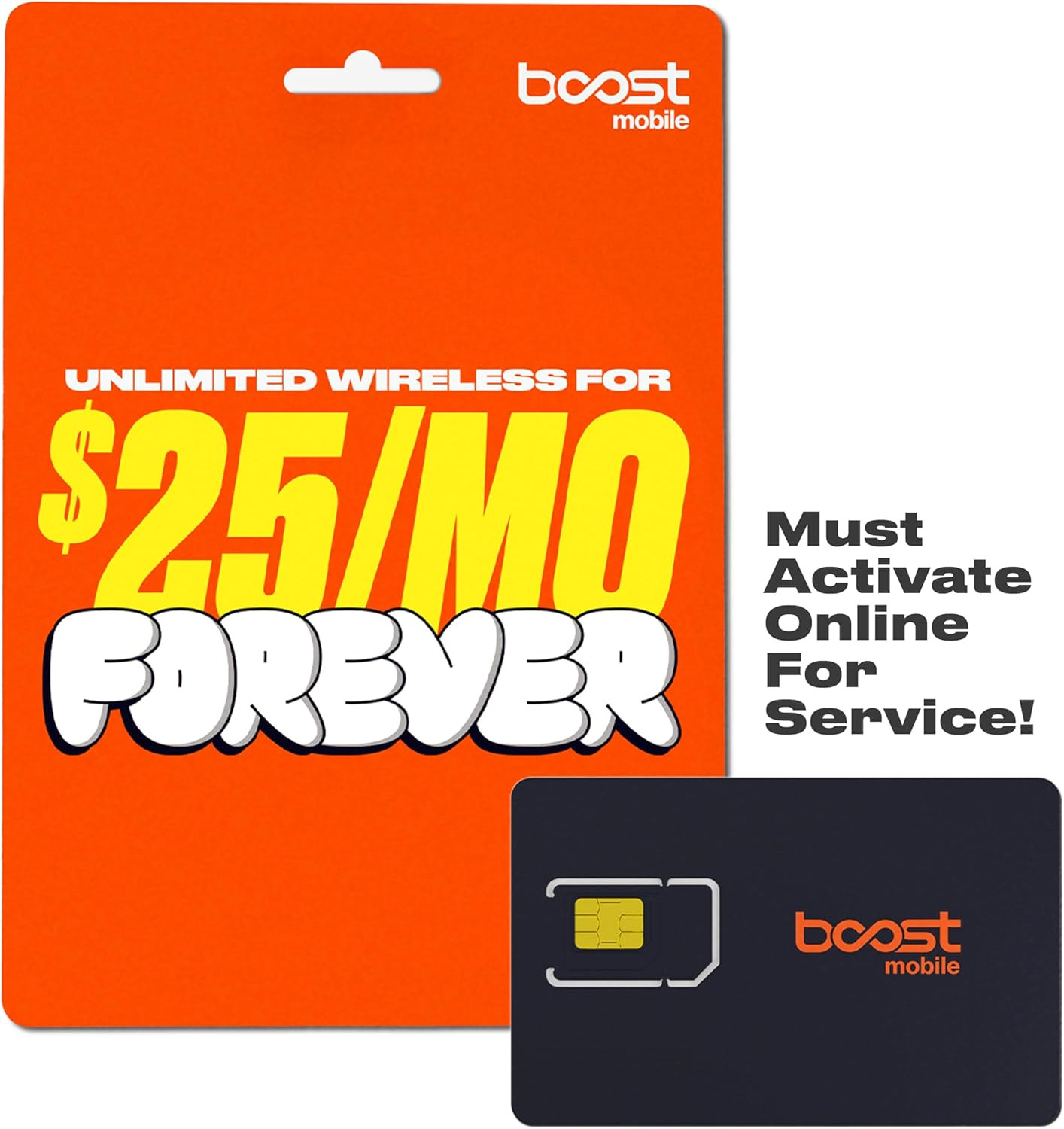 Boost Mobile SIM Kit | $25/Mo Forever Unlimited Plan with Auto-Pay | Unlimited T