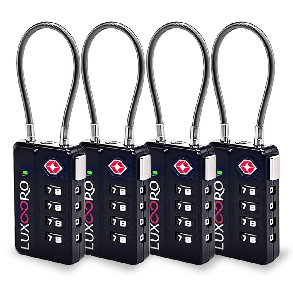 TSA Approved Tool-Less Luggage Lock with Alert Indicator, 4-Digit Combo