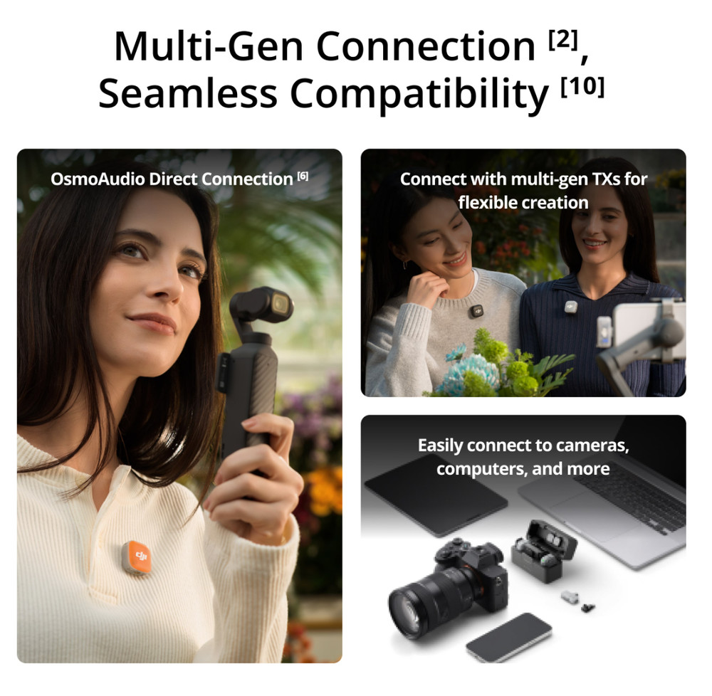 DJI Mic Mini 2 Transmitter Lightweight Portable Low Latency For Live Streaming