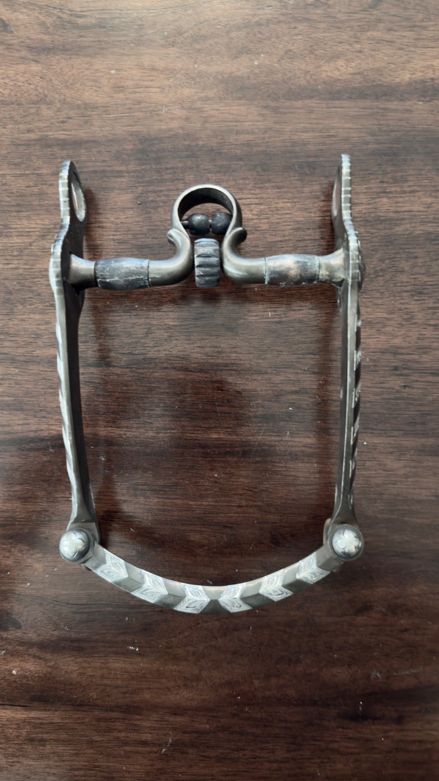 VINTAGE STERLING SILVER VENTURA STYLE CHEVRON INLAY SHOW BIT MAKER MARKED GARCIA