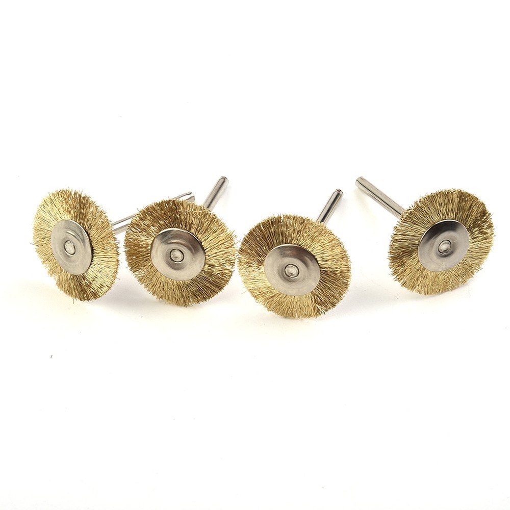 24pcs Soft Rotary Tool Brass Wire Brush Cleaning Polishing Dusting Set Element