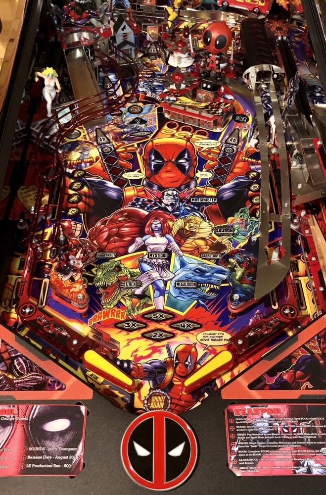New Deadpool Premium Or LE Pinball Machine Solid Metal Apron Mod!