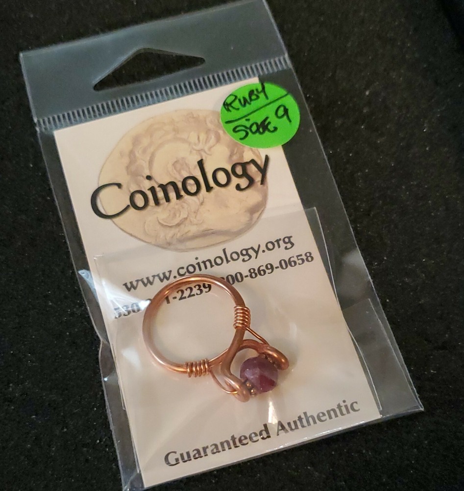 ENERGIZING Ruby and Copper RING size 8.5 elegant HANDCRAFTED UNIQUE Paleo style