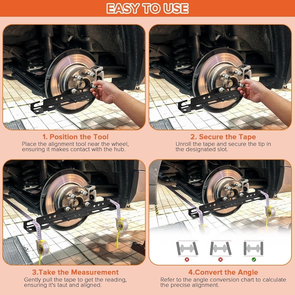 Wheel Alignment Tool Kit, Heavy Duty Toe Alignment Tool Universal Front End Tool