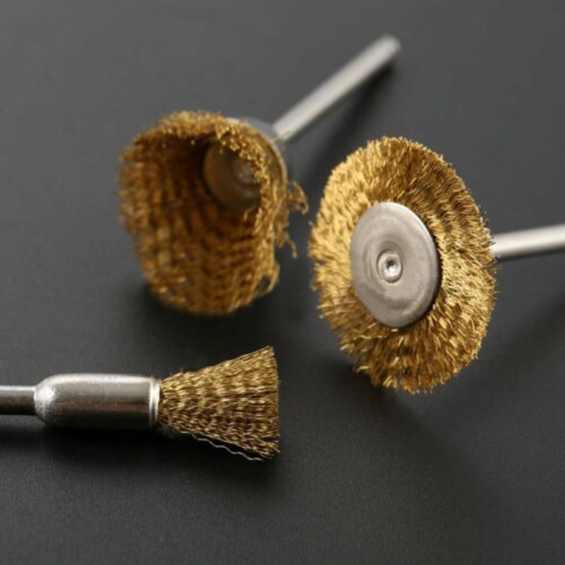24pcs Soft Rotary Tool Brass Wire Brush Cleaning Polishing Dusting Set Element
