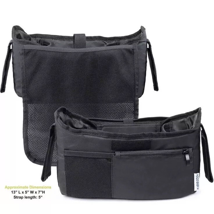 Multiple Pockets Bag Baby Stroller Organizer Universal Strollers Carriage Black