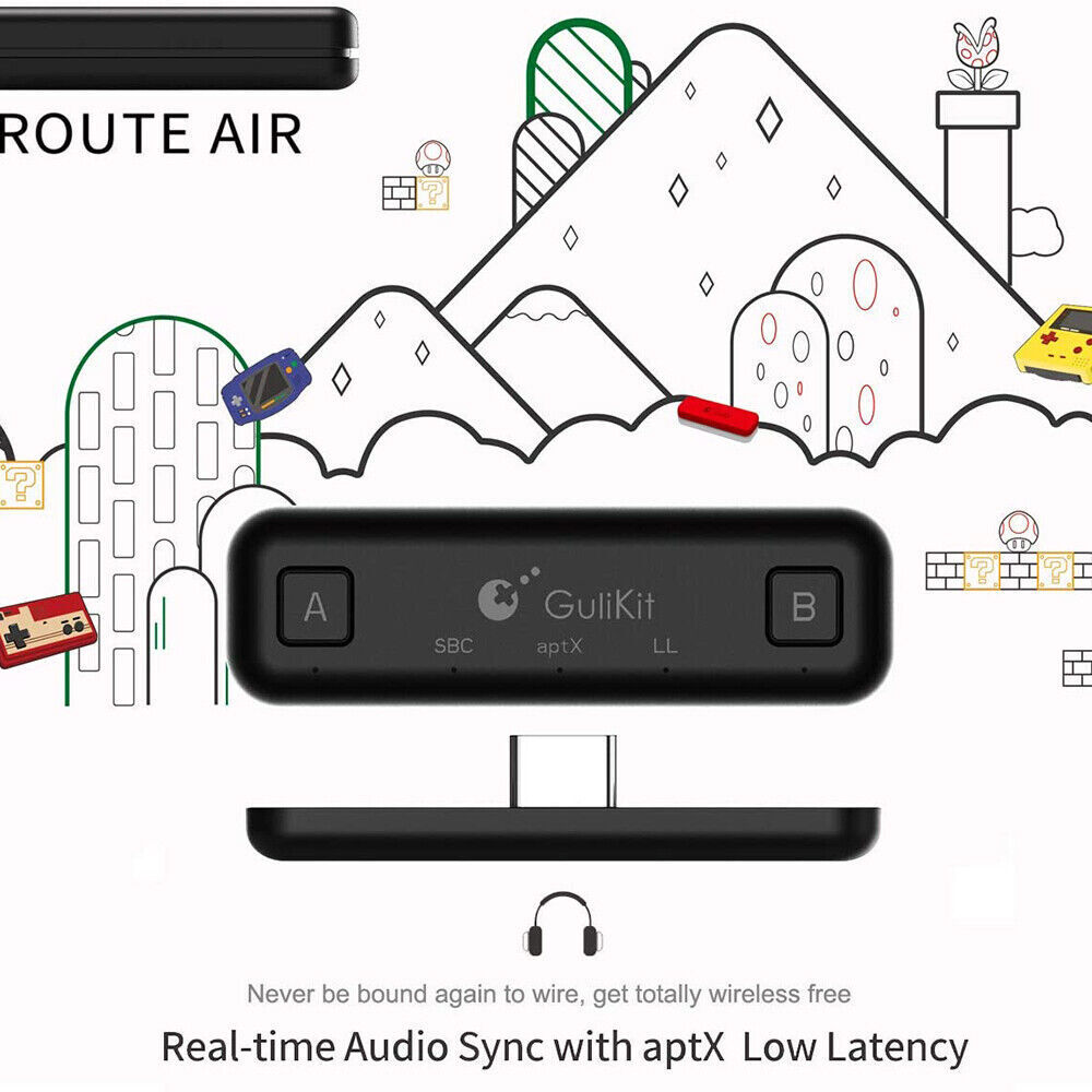 For Nintendo Switch GULIkit Route Air bluetooth Adapter Audio Transmitter Type-C