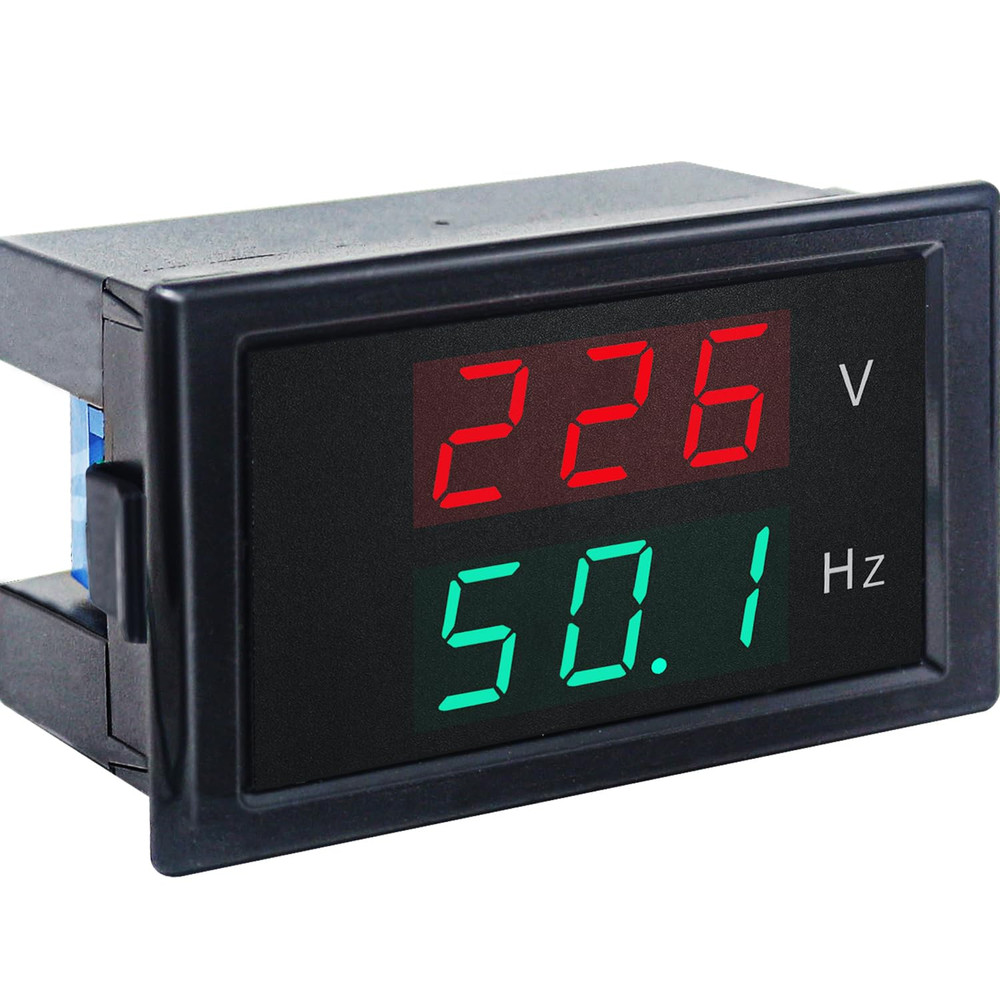 Digital AC Voltmeter Panel Mounting Meter AC80-300V Frequency Counter 45.0-65.0