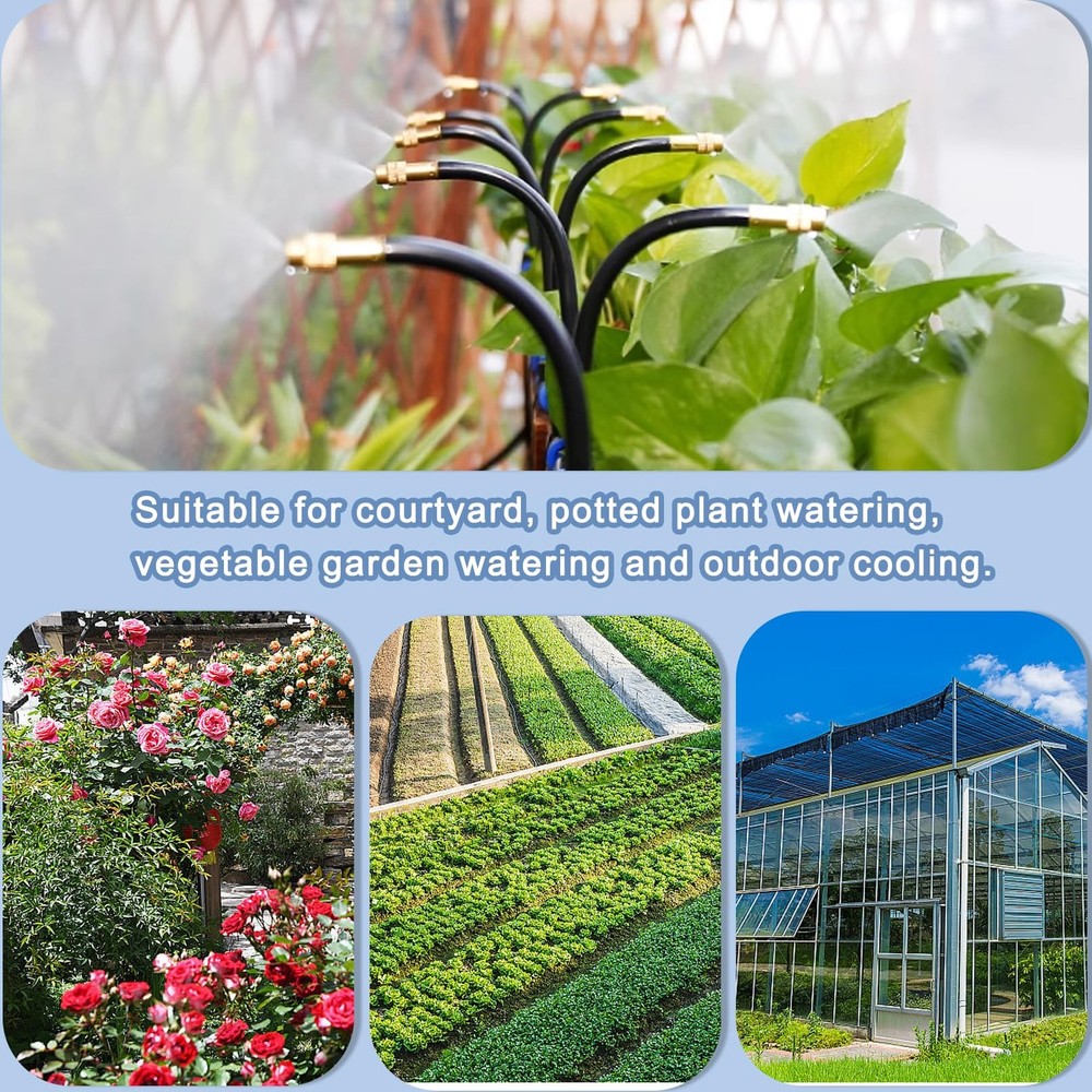 49.21Ft Drip Irrigation Kit Automatic Drip Irrigation System, 360° Bendable G...