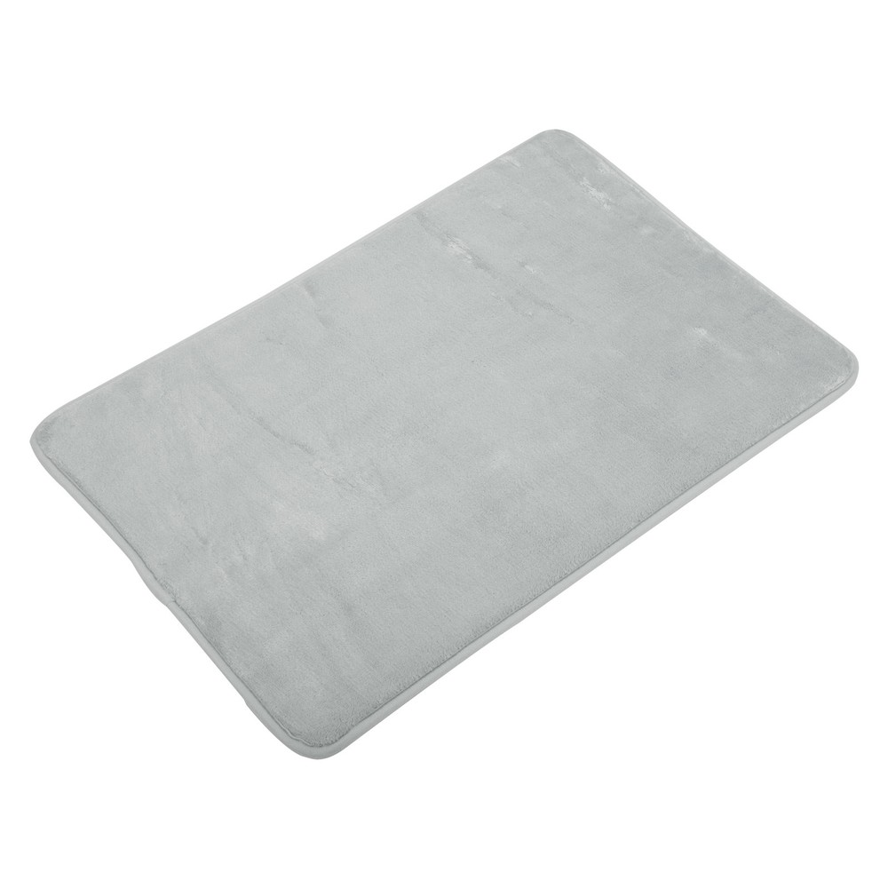 1Pcs Bathroom Rugs Bath Mat Machine Washable Solid Color Pattern Gray 90x60cm