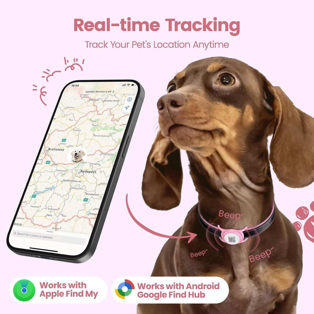 Smart Dog Tracker for Collar, for Ios & Android, Pet Location Tracker with Holde