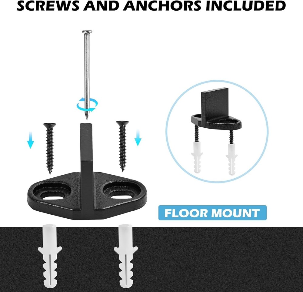 Heavy Duty T-Shaped Barn Door Floor Guide - 2 Pcs Adjustable Bottom Track System