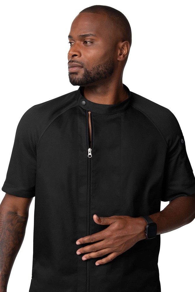 Men's Varkala Chef Coat, Black, Medium