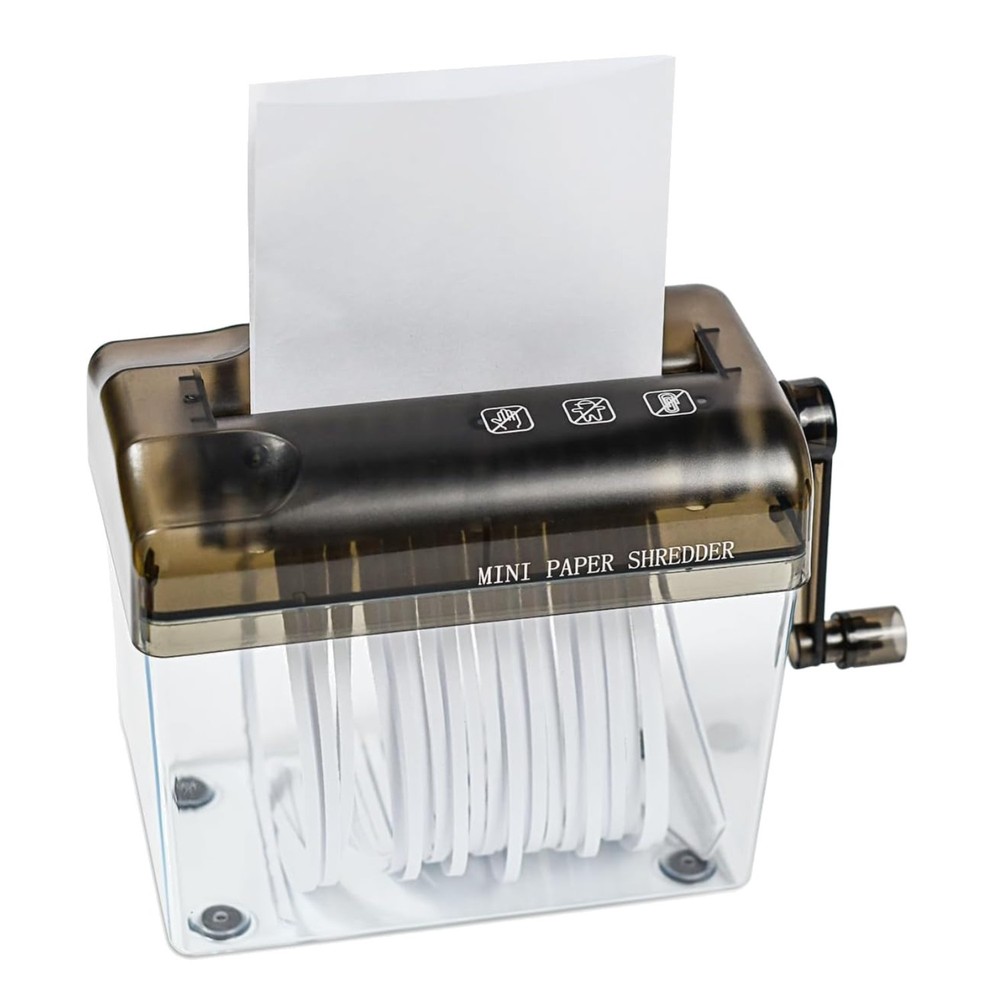 1L Mini Hand Shredder - Effortless Document Shredding with Safety Features