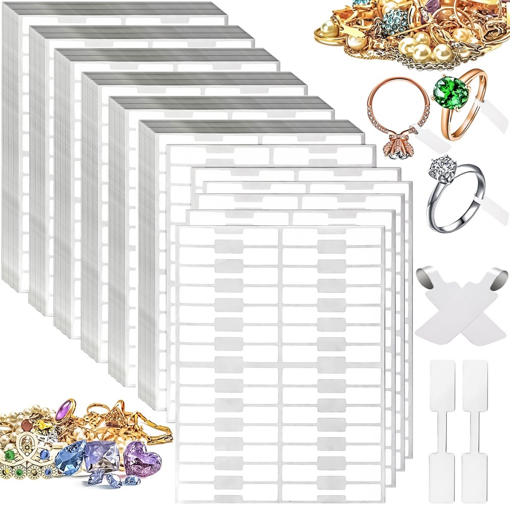 MotBach 2000PCS Price Tags Stickers Jewelry Tag Rectangle, White