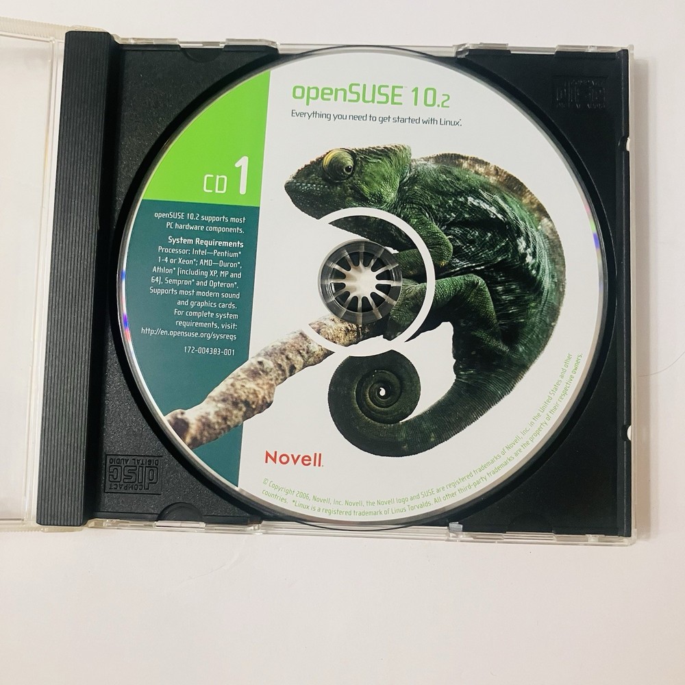 openSUSE 10.2 Linux Install Set (7-Disc Set) DVD + CDs 1–6 Novell 32/64-bit