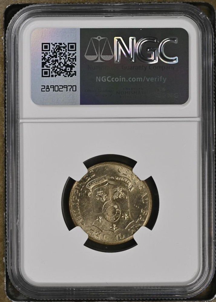 Philippines 25 Centavos 1962 NGC MS 64
