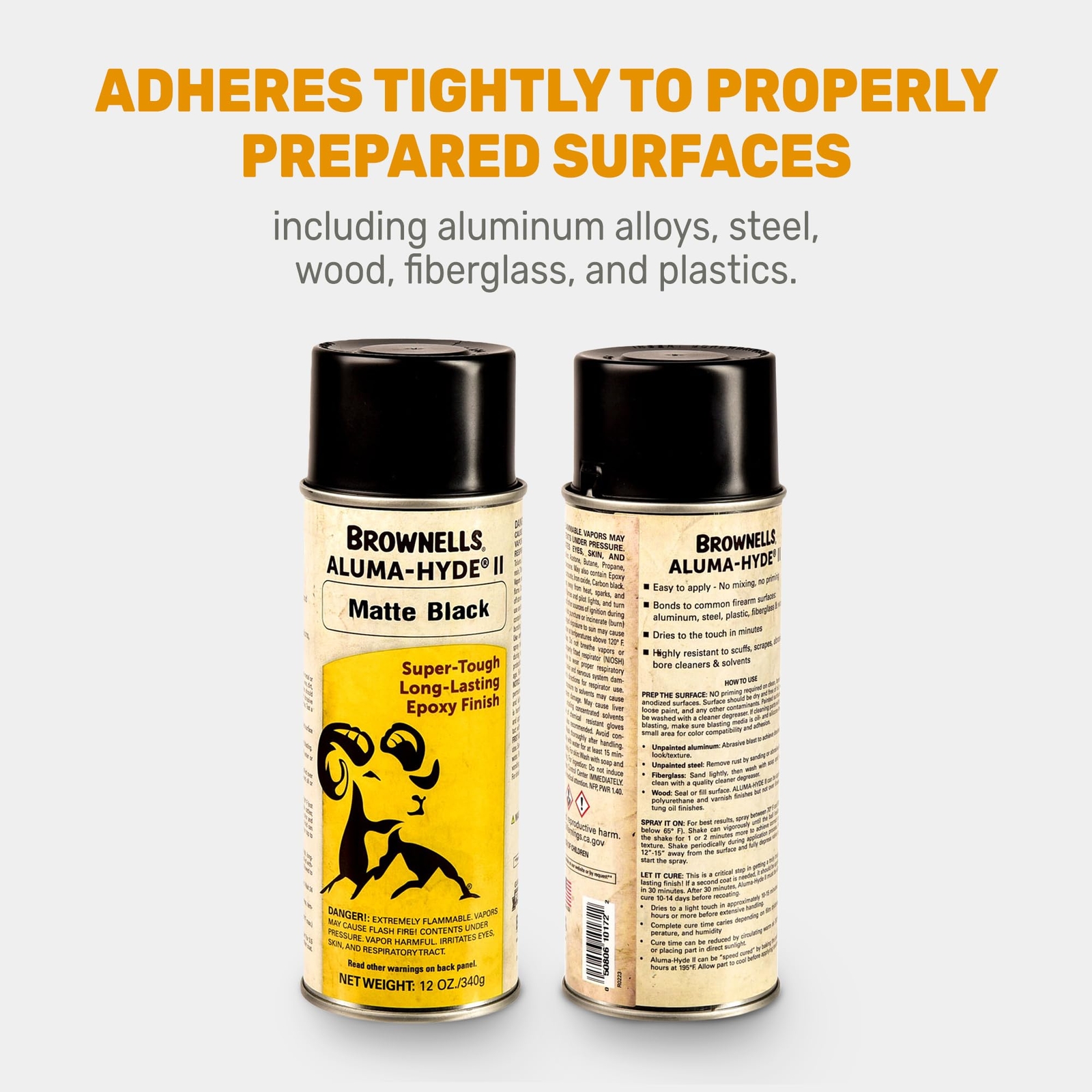 Brownells Aluma-Hyde 2 Epoxy Based Firearms Finish Aerosol Can Matte Black