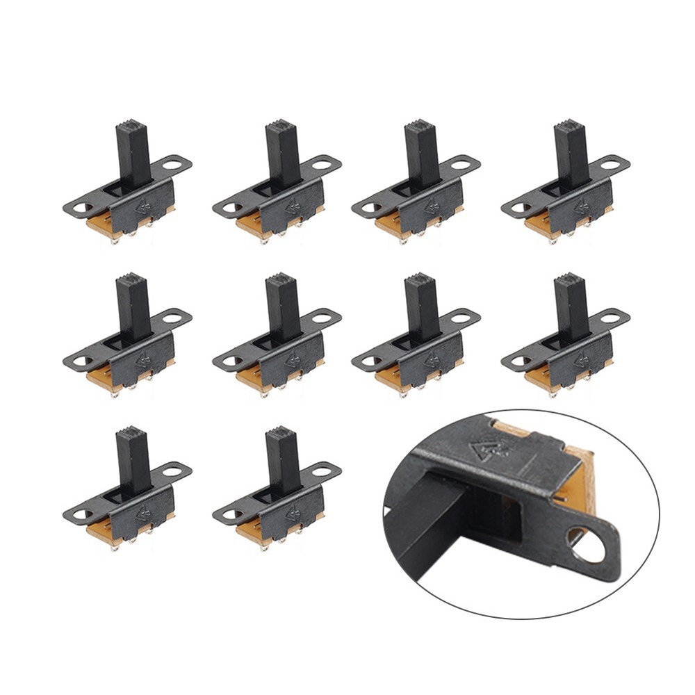 10Pcs 2 Position On/Off SPDT 3 Terminal PCB Panel Mini Vertical Slide Switch