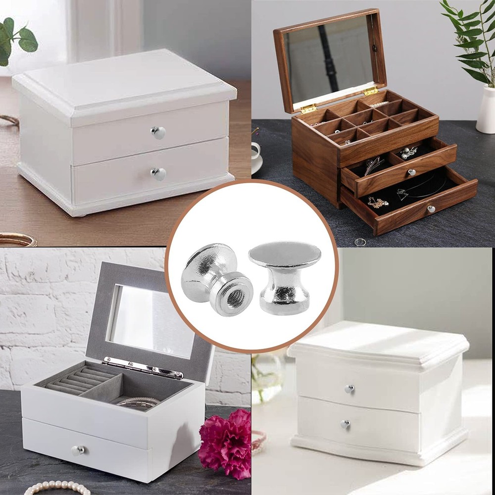 Uenhoy 12 Pcs Mini Cabinet Knobs 1/2 Inch Dia Silver Drawer Knobs Handles Min...