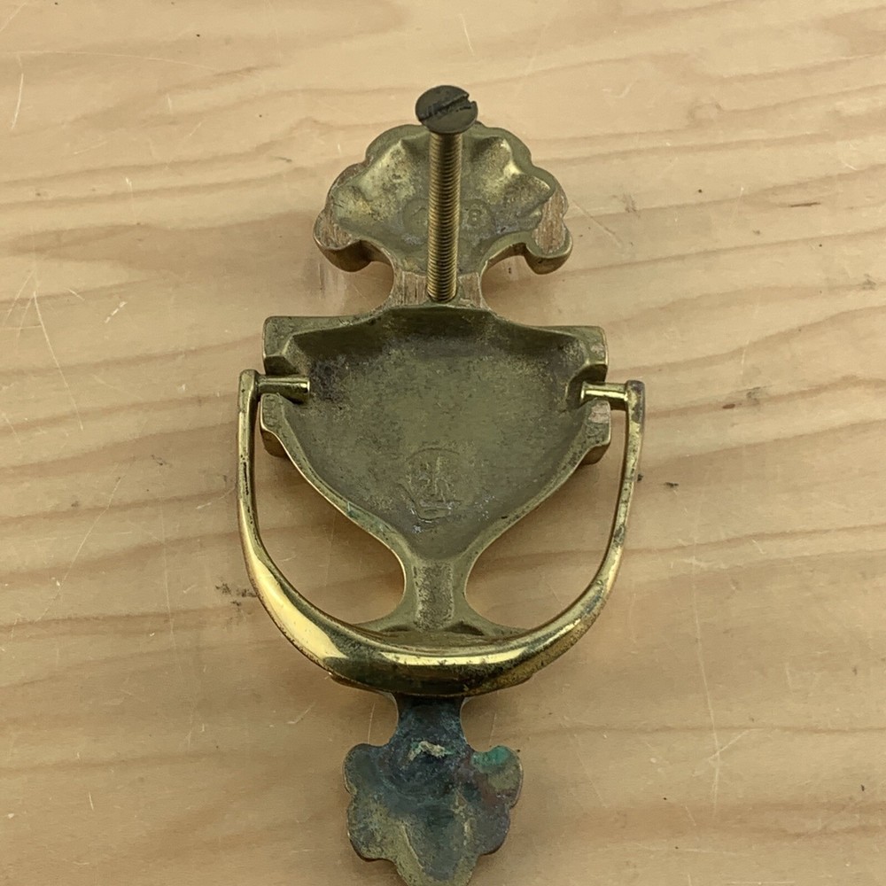Vintage Ornate Solid Brass Door Knocker 7'' High.
