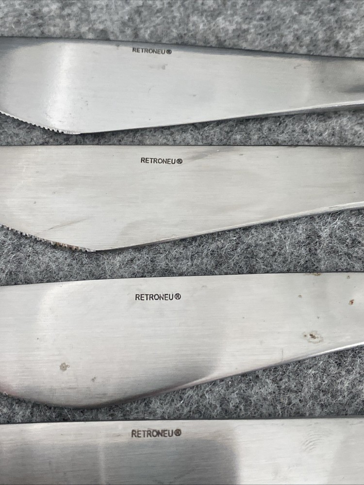 4 Retroneu 18/10 Stainless SILHOUETTE Flatware Modern Solid Knives