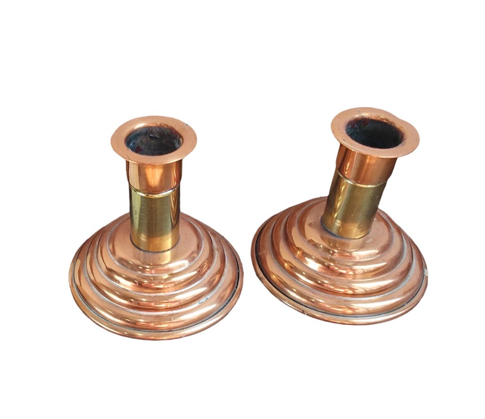 1946 Vtg Copper Candlestick Holders