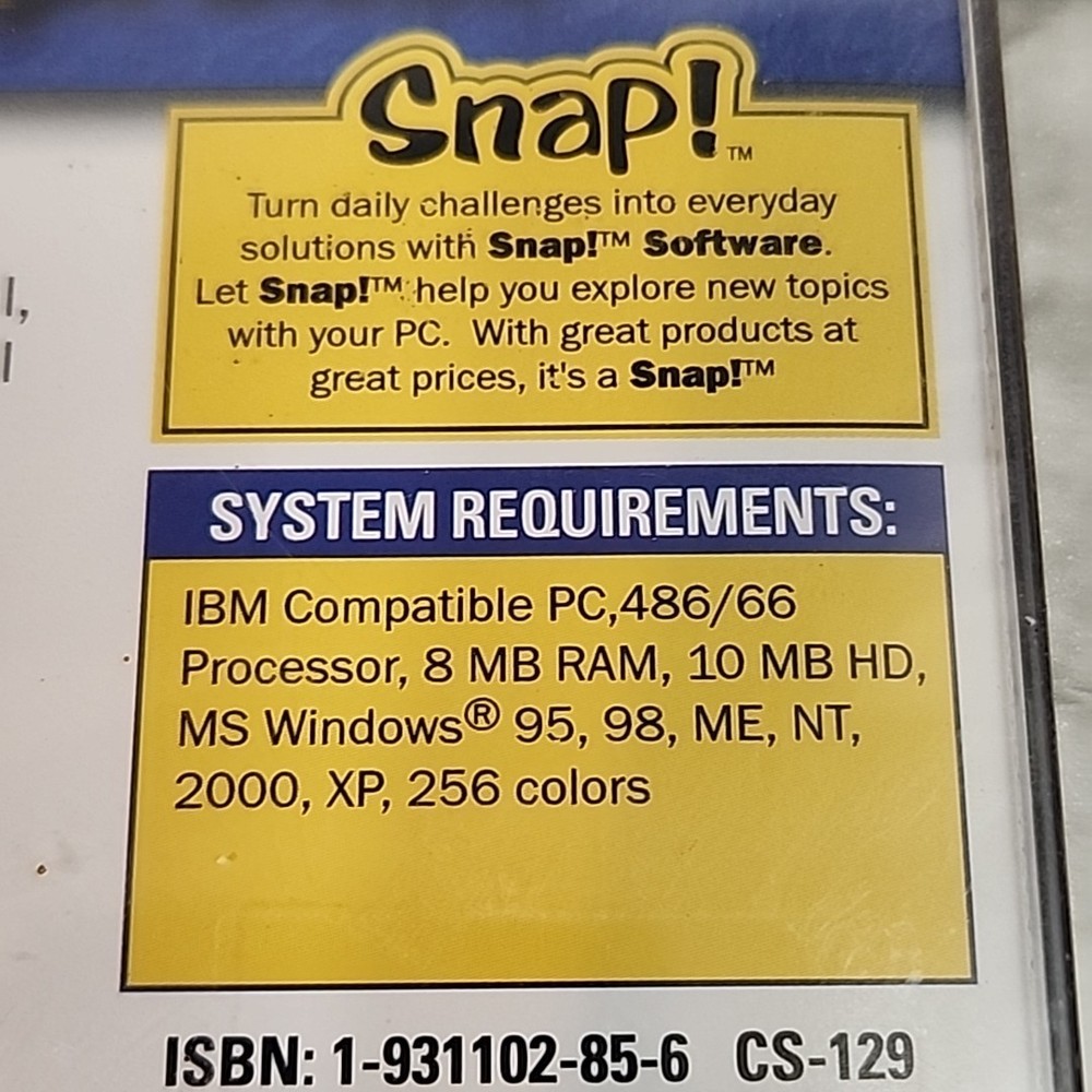 Dream Interpreter Computer Disc, (For PC, 2001), Topics Snap! Sealed 189