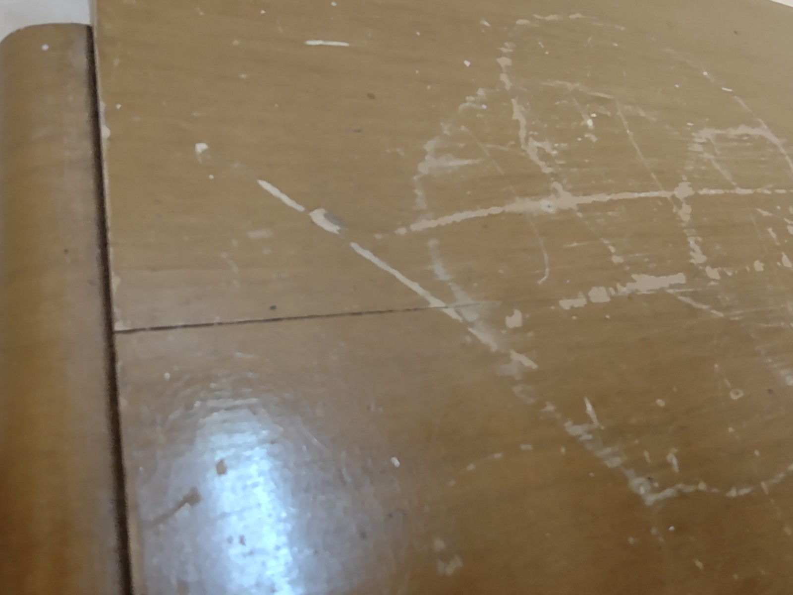 Gilbert Rohde Brown Saltman Style Art Deco Wood Table 1947? FOR RESTORATION