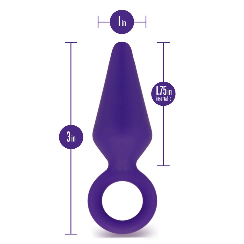 Blush Luxe 3 Inch Small Smooth Platinum Silicone Anal Butt Plug Pull Ring