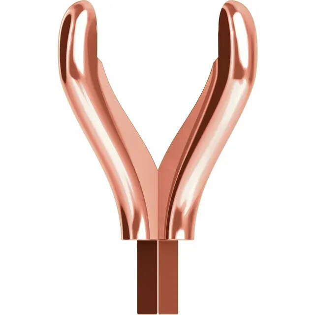 14K Rose Gold Unset Round 4-Prong Claw Peg Setting