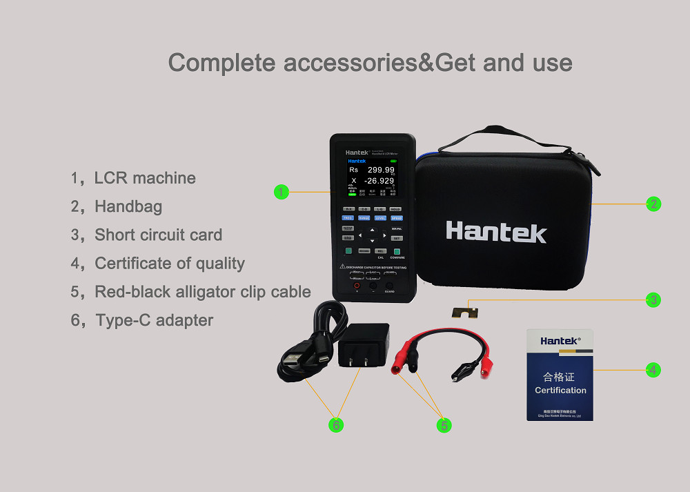Hantek 1833C Handheld LCR Meter for Inductance Capacitance Resistance Testing